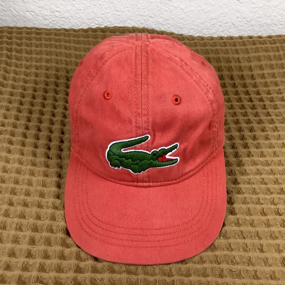 Lacoste Sport KIDS Toddler Hat Size 2-3Y Crocodile Red Dad Hat Strapback